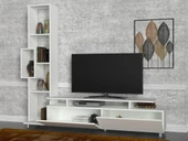 Dekorister Tulip Kitaplıklı Tv Ünitesi Beyaz - 3