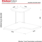 Dekorister Agora Köşe Duvar Rafı Ceviz - 5