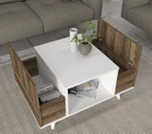 Dekorister Eriberto Orta Sehpa Beyaz-Ceviz thumbnail 1