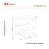 Dekorister Porto Duvar Rafları Beyaz - 4