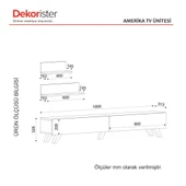 Dekorister Amerika Tv Ünitesi Beyaz-Ceviz - 8