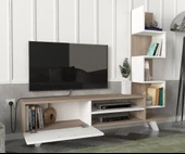 Dekorister Ceren Kitaplıklı Tv Ünitesi Beyaz-Cordoba - 3