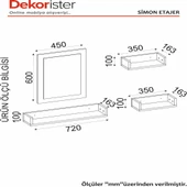 Dekorister Simon Banyo Üst Dolabı Aynalı Etajer Beyaz - 5