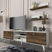 Dekorister Geacles Tv Ünitesi Beyaz-Ceviz - 1