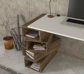 Dekorister Jenga Çalışma Masası Beyaz-Ceviz - 5