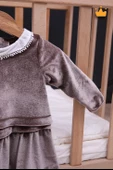 Babyhola Kız Bebek Çocuk Şık Bayramlık Nostaljik Kadife Elbise 13542 - 4