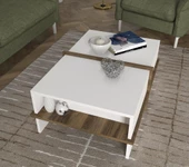 Dekorister Plus Orta Sehpa BEYAZ-CEVİZ thumbnail 5