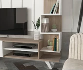 Dekorister Ceren Kitaplıklı Tv Ünitesi Beyaz-Cordoba - 5
