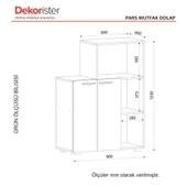 Dekorister Pars Mutfak Dolabı - Fırın Dolabı Beyaz - 8
