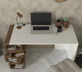 Dekorister Jenga Çalışma Masası Beyaz-Ceviz - 6