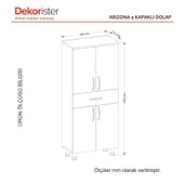 Dekorister Arizona 4 Kapaklı 1 Çekmece Çok Amaçlı Dolap - 6