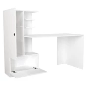 Dekorister Domingos Kitaplıklı Çalışma Masası Beyaz - 7
