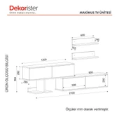 Dekorister Maximus Tv Ünitesi Beyaz-Safir - 4