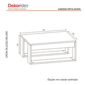 Dekorister Gorder Orta Sehpa Beyaz-Ceviz - 6