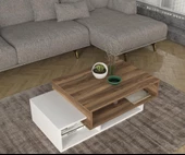 Dekorister Tab Orta Sehpa Beyaz-Ceviz - 3