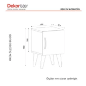 Dekorister Bellini 1 Kapaklı Komodin Beyaz-Ceviz - 6