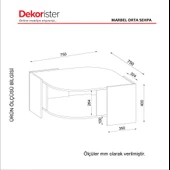 Dekorister Exclusive Marbel Orta Sehpa Ceviz-Mermer - 6
