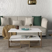 Dekorister Golden Orta Sehpa Beyaz-Ceviz - 1