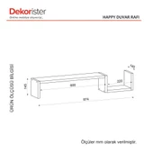 Dekorister Happy Duvar Rafı Beyaz - 4