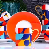 Kosova Alexander Silindir 6'lı Kahve Fincan Takımı 90 cc RSY-199 - 1