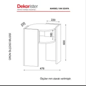 Dekorister Exclusive Marbel Koltuk Yan Sehpa Ceviz-Mermer - 5