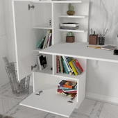 Dekorister Domingos Kitaplıklı Çalışma Masası Beyaz - 4