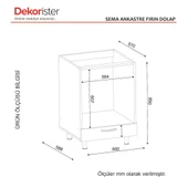 Dekorister Sema Ankastre Fırın Dolabı Beyaz - 8