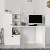 Dekorister Domingos Kitaplıklı Çalışma Masası Beyaz - 1