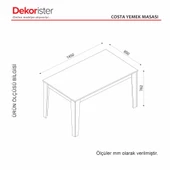 Dekorister Exclusive Costa Yemek Masası Ceviz - 7