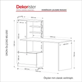 Dekorister Domingos Kitaplıklı Çalışma Masası Beyaz - 8