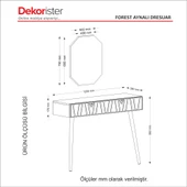 Dekorister Exclusive Forest Aynalı Dresuar Ceviz-Garden - 8