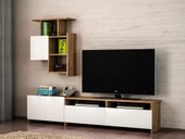 Dekorister Mariposa Kitaplıklı Tv Ünitesi Ceviz-Beyaz - 1