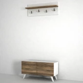 Dekorister Lores Portmanto Beyaz-Ceviz - 4