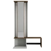 Dekorister Exclusive Ponte Aynalı Portmanto Beyaz-Ceviz thumbnail 10