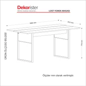 Dekorister Exclusive Lost Yemek Masası Ceviz - 8