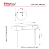 Dekorister Exclusive Goldy Aynalı Dresuar Ceviz - 8