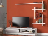 Dekorister Ahenk Duvar Raflı Tv Ünitesi Beyaz - 4