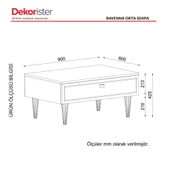 Dekorister Exclusive Ravenna Orta Sehpa Beyaz-Mermer thumbnail 6