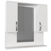 Dekorister Tiger Aynalı Banyo Etajer Beyaz - 4