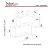 Dekorister Bulut Köşe Duvar Rafı Beyaz - 5