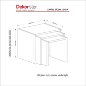 Dekorister Zariel Zigon Sehpa Beyaz - 7