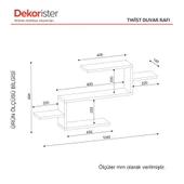 Dekorister Twist Duvar Rafı Beyaz - 4