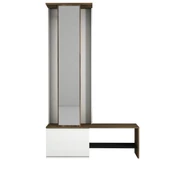 Dekorister Exclusive Ponte Aynalı Portmanto Beyaz-Ceviz thumbnail 7