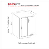 Dekorister Benito Çamaşır Makinesi Alt Dolabı Beyaz - 5