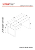 Dekorister Exclusive Lost Metal Çalışma Masası Ceviz - 8