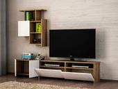 Dekorister Mariposa Kitaplıklı Tv Ünitesi Ceviz-Beyaz - 2
