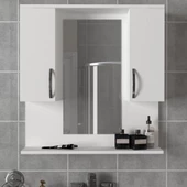 Dekorister Tiger Aynalı Banyo Etajer Beyaz - 1