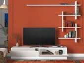 Dekorister Ahenk Duvar Raflı Tv Ünitesi Beyaz - 3