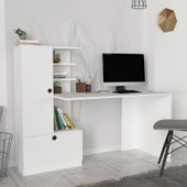 Dekorister Domingos Kitaplıklı Çalışma Masası Beyaz - 2