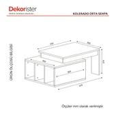 Dekorister Kolerado Orta Sehpa Beyaz-Ceviz - 8